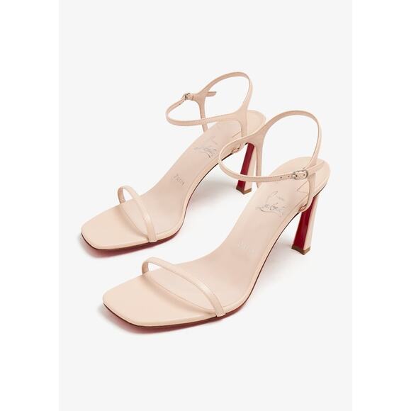 Christian Louboutin Condora Sandal 85 Leche White Pink Ankle Strap Heel Pump 40 - Picture 12 of 16